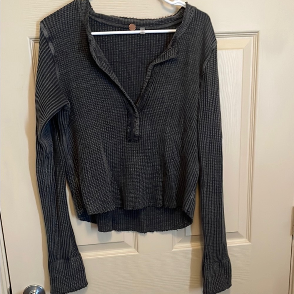 Women's Black Ribbed Top